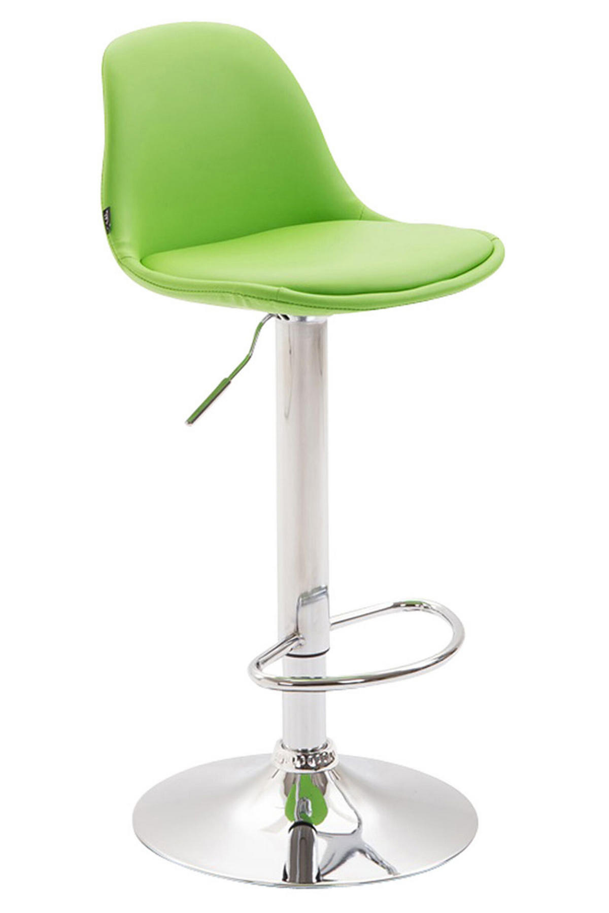 BARHOCKER Kilian, Gestell Metall in Chromoptik, Vollgepolstert Kunstleder Grün - Chromfarben/Grün, Kunststoff/Textil (39/100/43cm) - TPFLiving