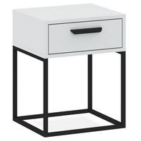 NACHTTISCH RECTUS Nachtschrank, Modern - Schwarz/Weiß, Holzwerkstoff (40/52/39cm) - KONSIMO®