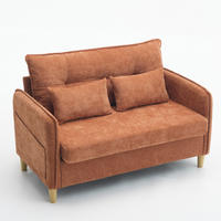 SOFA 2-Sitzer mit Armlehnen 127 cm Brown - Braun, Holzwerkstoff (127/83/75.5cm) - Meubliv
