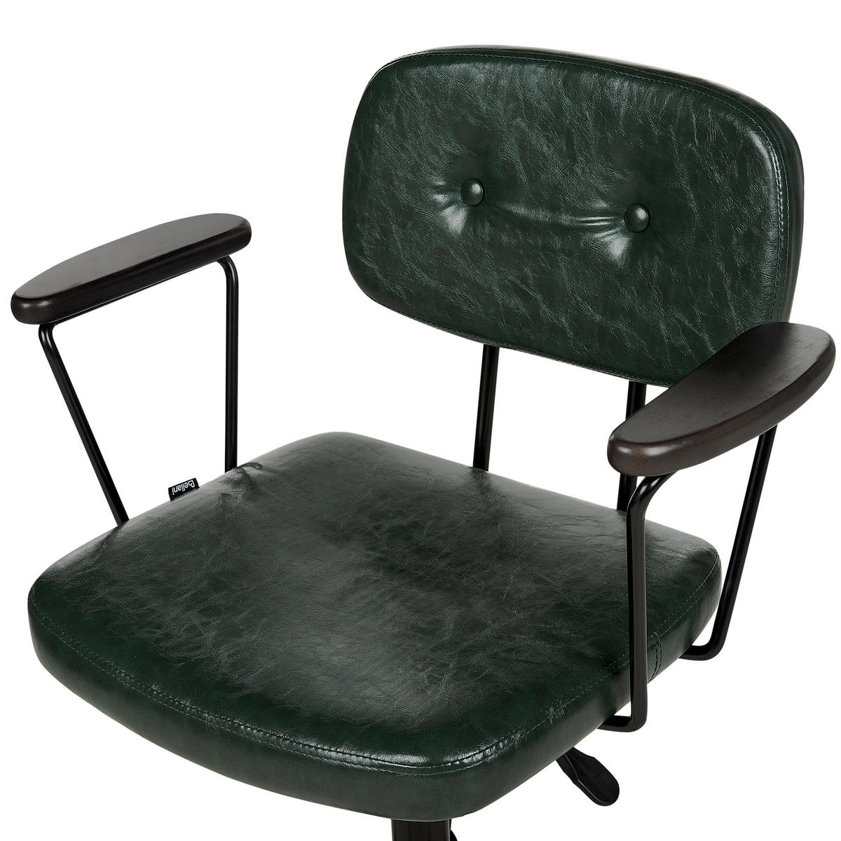 BÜROSTUHL Kunstleder Dunkelgrün Algerita - Grün, Kunststoff (62/77/62cm) - Beliani