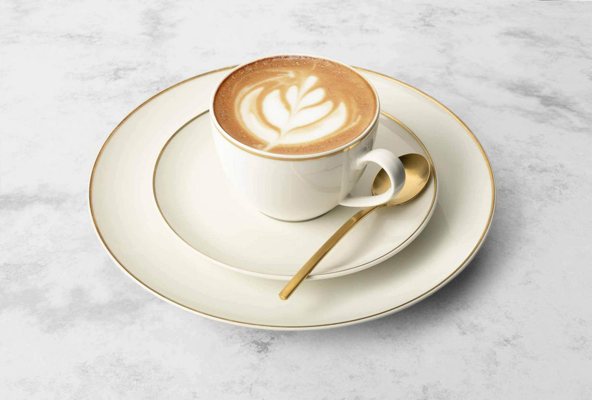 KAFFEESERVICE Savona Goldlinie creme-gold 20er Set - Goldfarben/Creme, Keramik (1/1/1cm) - Seltmann Weiden