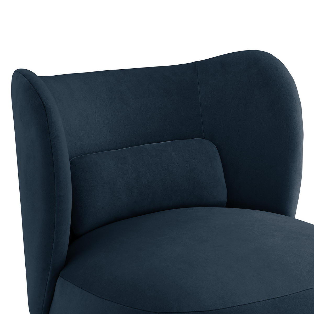 LOUNGESESSEL - Massivholz / Textil - Blau/Schwarz, Textil/Metall (61/78/71cm) - home24