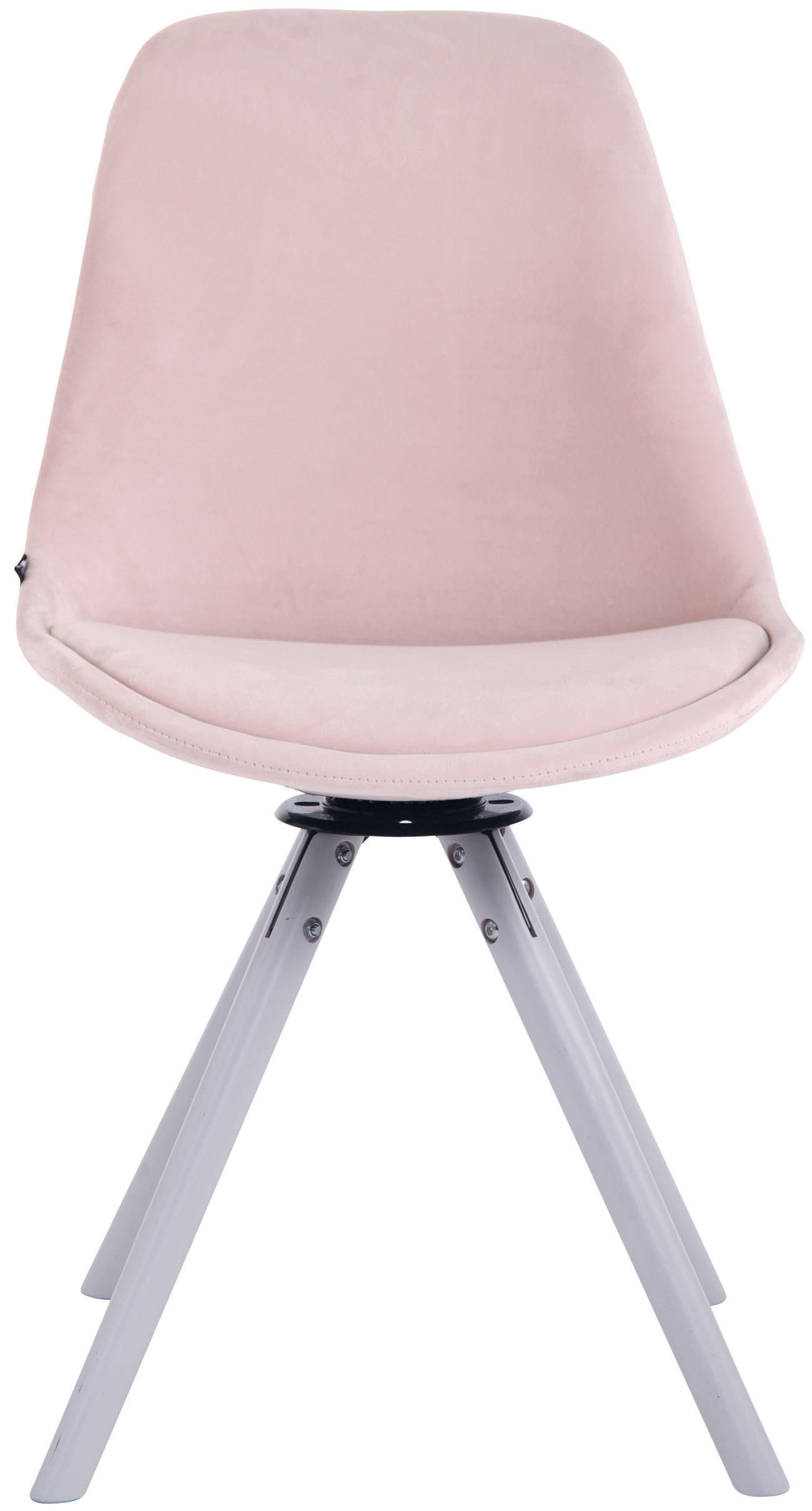 ESSZIMMERSTUHL Troll Samt, Gestell Buchenholz Rund Weiß Pink - Rosa/Weiß, Holz/Buchenholz (48/84/56cm) - TPFLiving