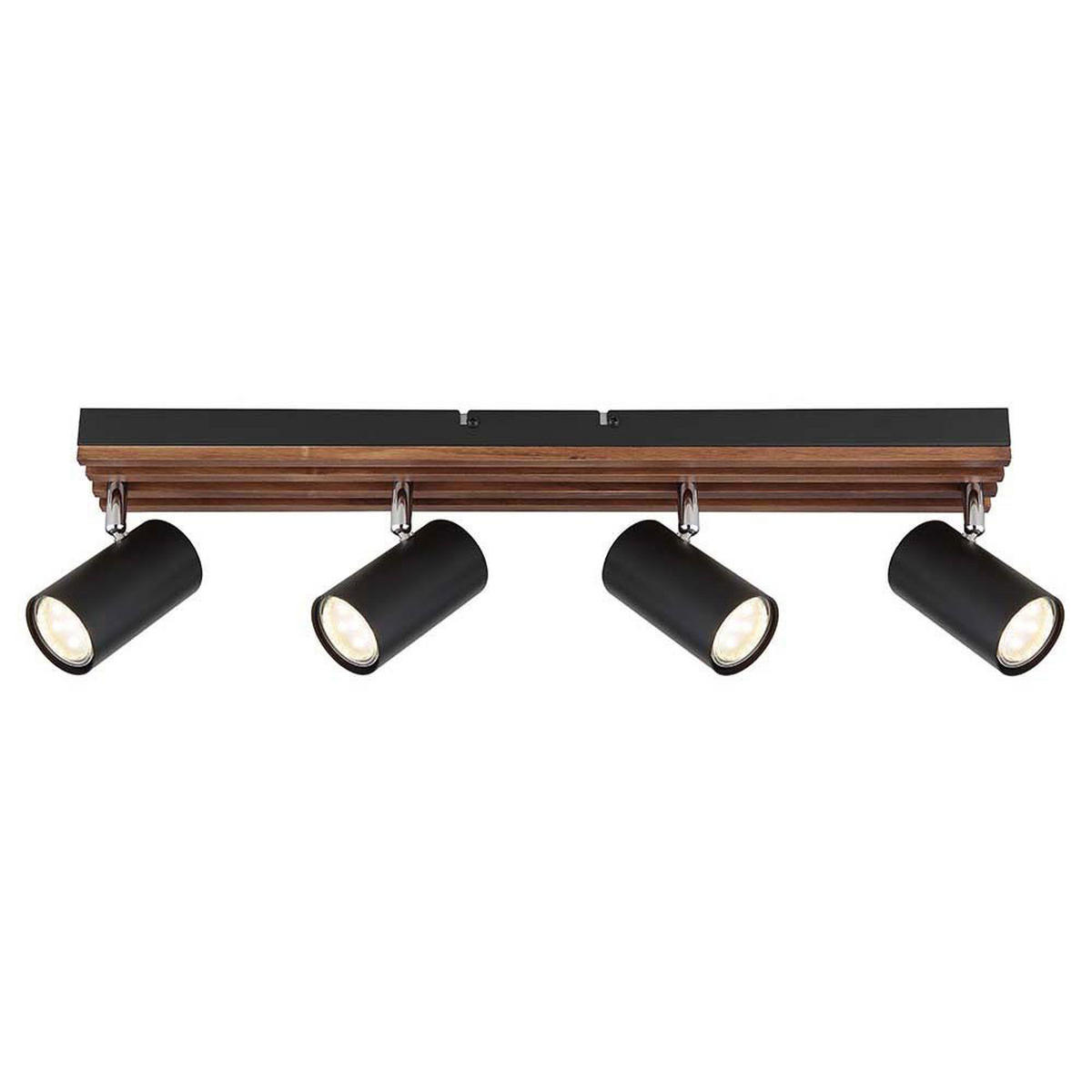 LED DECKENLEUCHTE Kayden Holzoptik Schwarz - Schwarz, Holz (56/8/12.5cm) - Globo Lighting