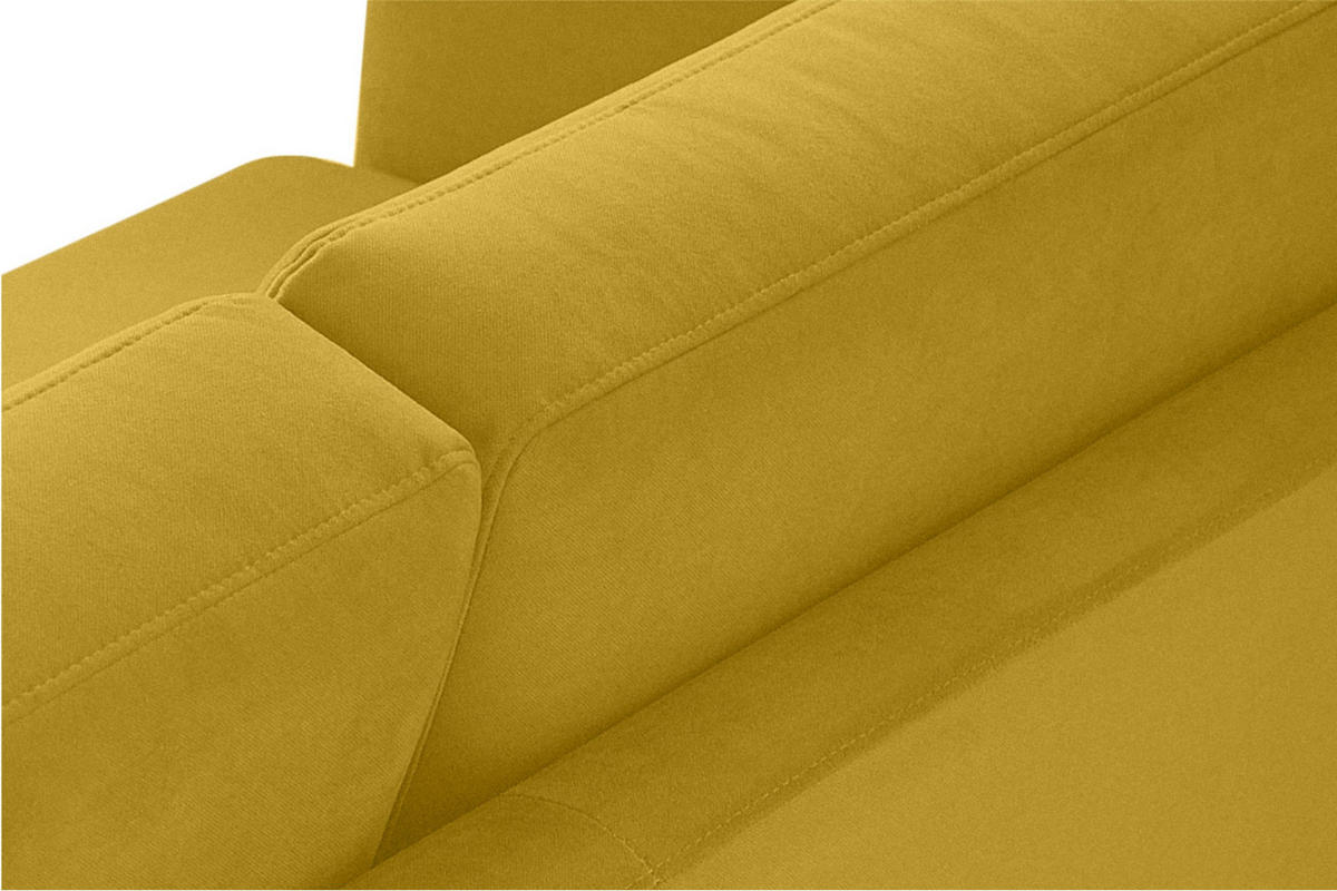 SOFA TAGIO mit Armlehnen, Gelb - Gelb/Braun, Buchenholz/Textil (153/80/84cm) - KONSIMO®