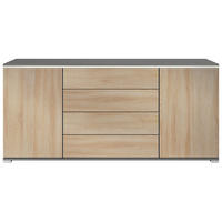 SIDEBOARD Faro Eiche sägerau - Eiche San Remo, Holzwerkstoff (166.5/75.5/35cm) - Vladon