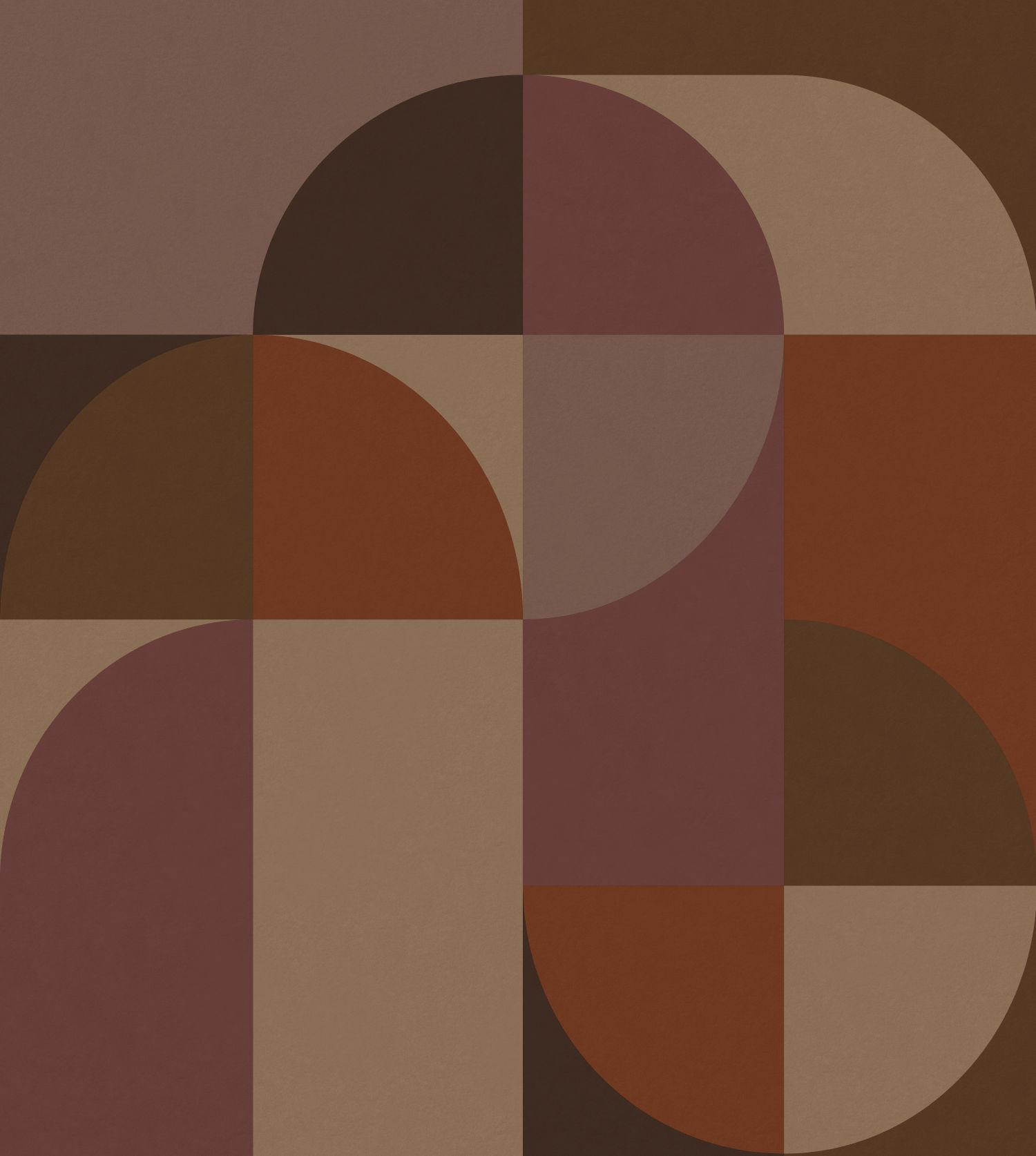 FOTOTAPETE Kreise im Bauhaus-Stil 2.5 x 2.79 m - Multicolor, Papier (250/279cm) - ESTAhome