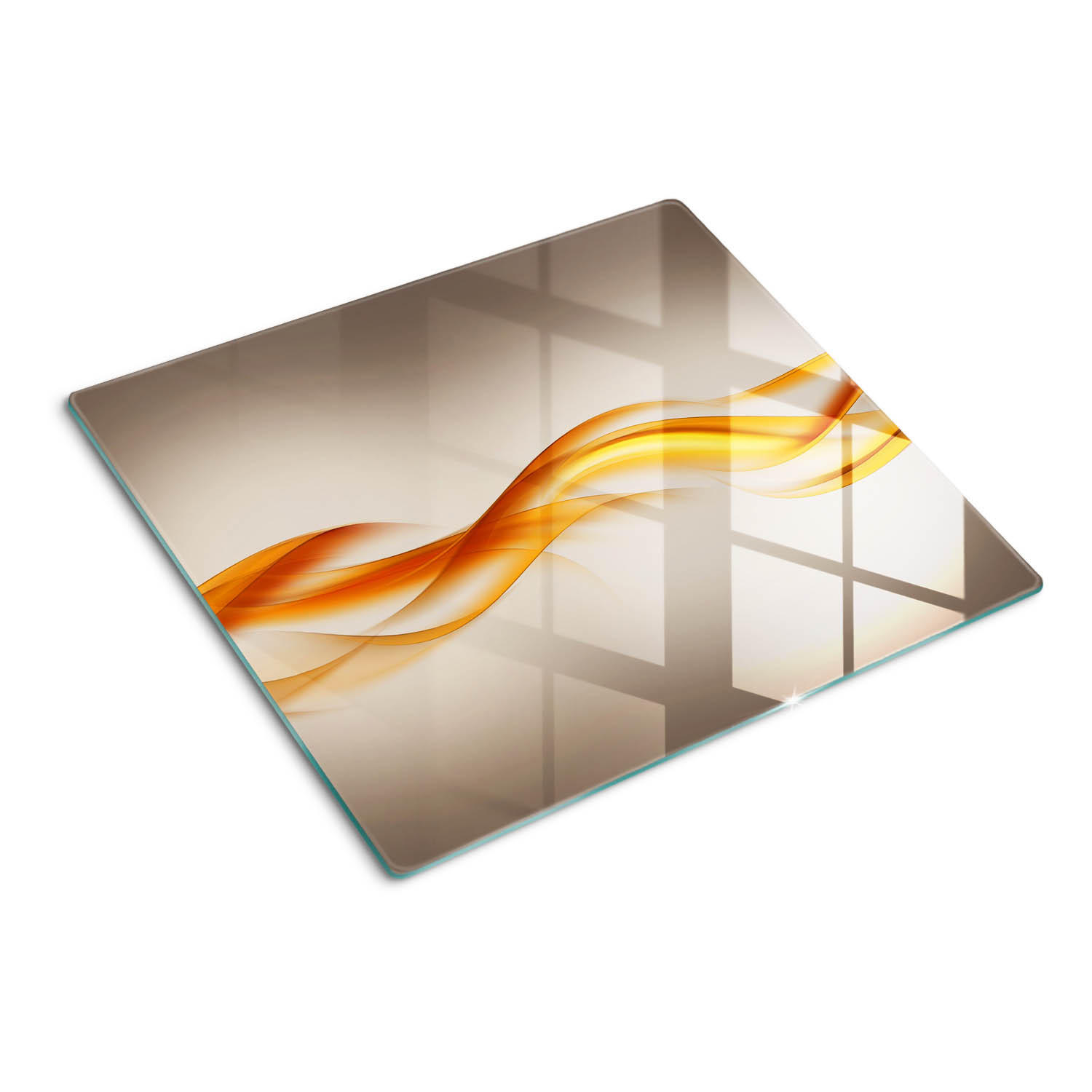 GLASPLATTE 60x52 cm Wellenabstraktion - Orange, Glas (60/0.4/52cm) - TULUP