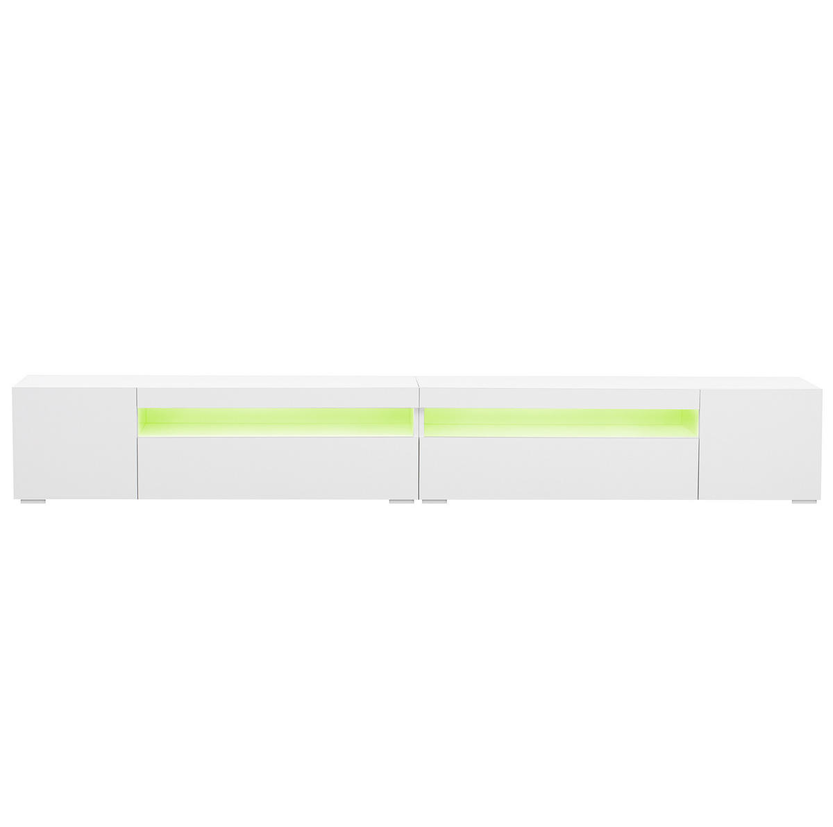 TV ormarić 240/38,5/35,5 cm bijeli od MDF-a s promjenjivom LED rasvjetom - bijela, drvni materijal (240/35.5/38.5cm) - OKWISH