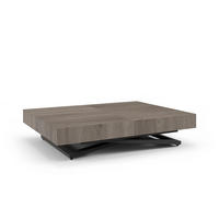 COUCHTISCH SANNA U - Sandfarben/Schwarz, Holzwerkstoff/Metall (80/120/27cm) - Meblini