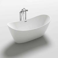 FREISTEHENDE Badewanne OVALO 170 x 80 cm - Weiß, Keramik (170/72/80cm) - Home Deluxe