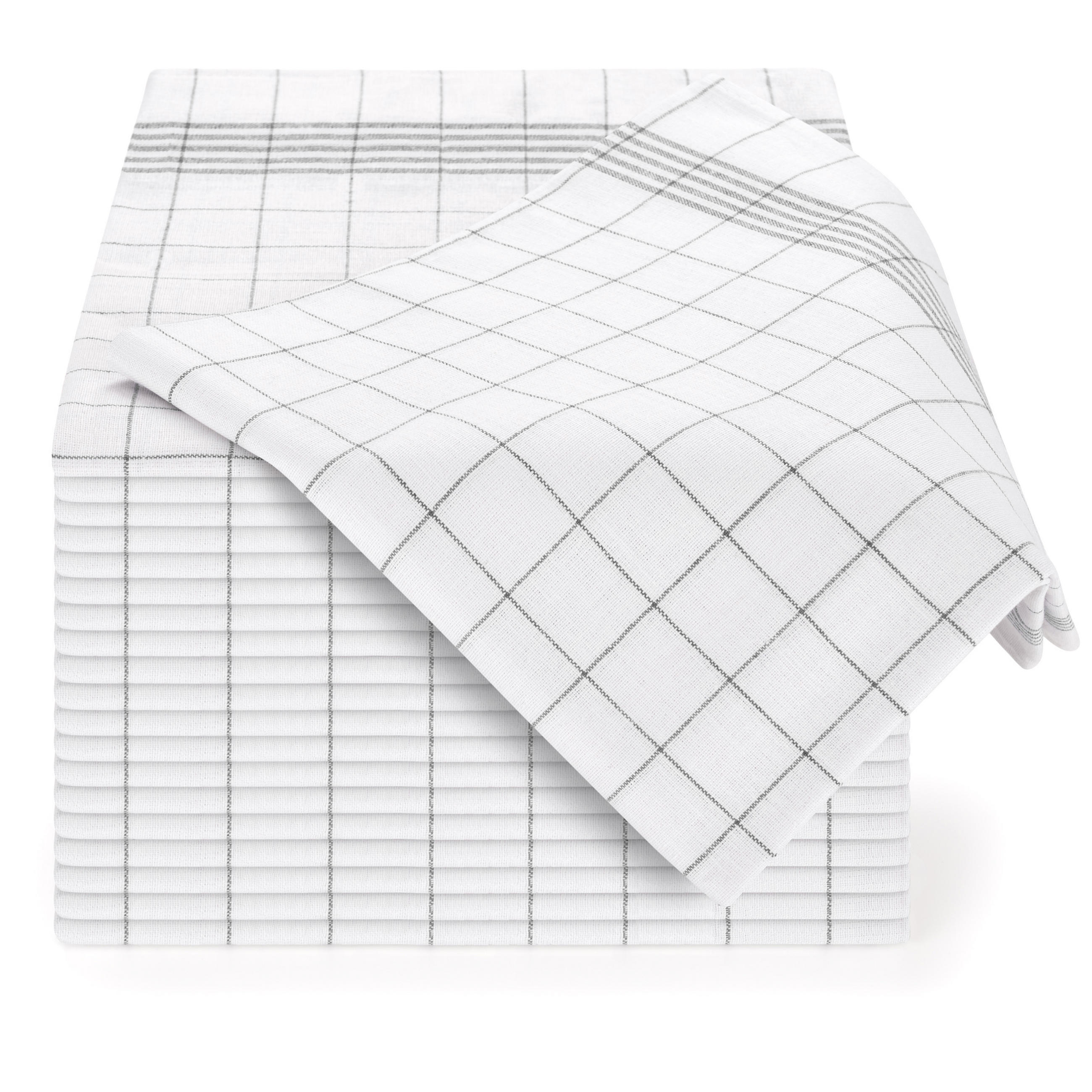 GESCHIRRTÜCHER 10er Set, 50/70 cm, 100% Baumwolle, kariert - Grau, Naturmaterialien (50/70cm) - Blumtal