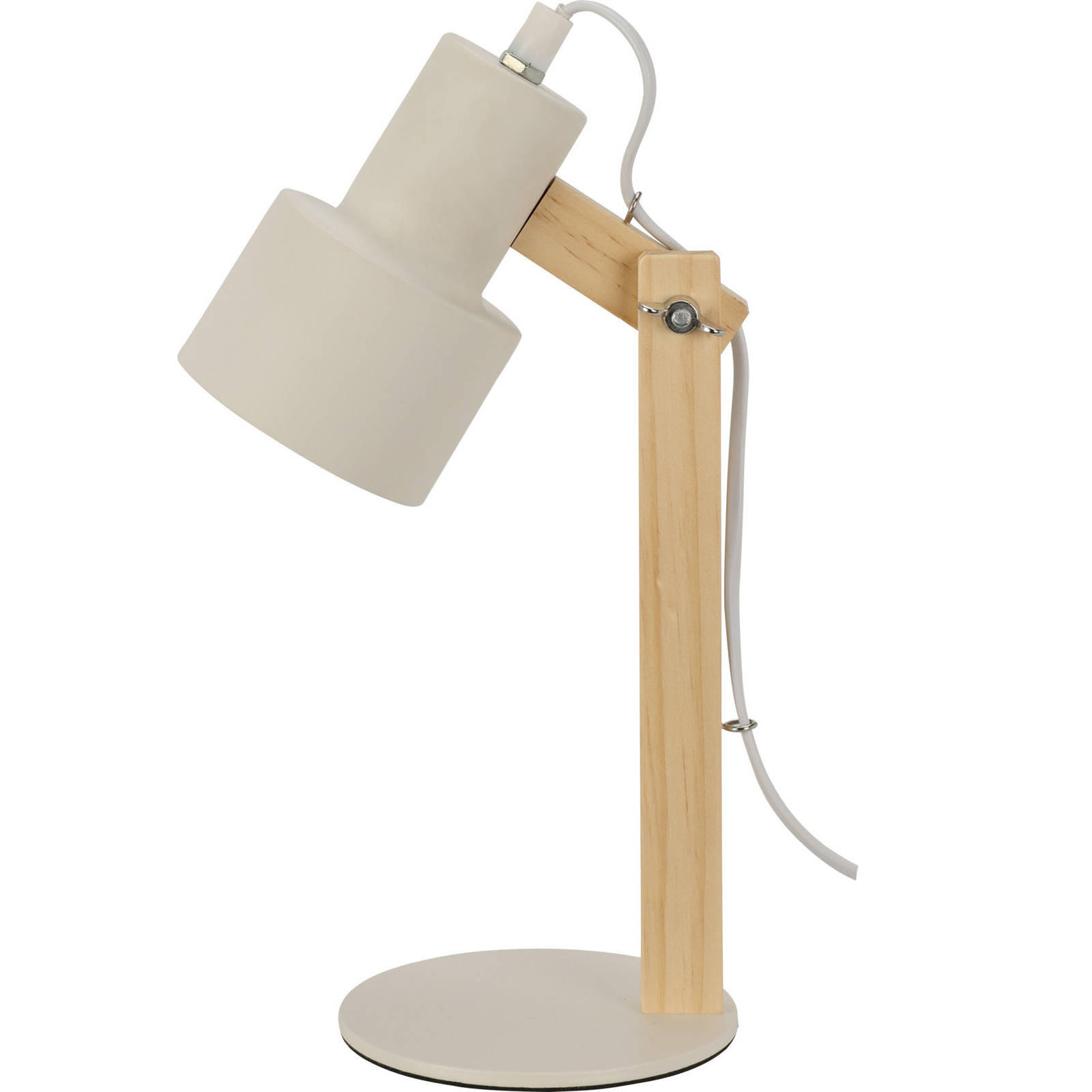 SCHREIBTISCHLAMPE Ø 12 cm - Weiß, Holz (12/12/30cm)