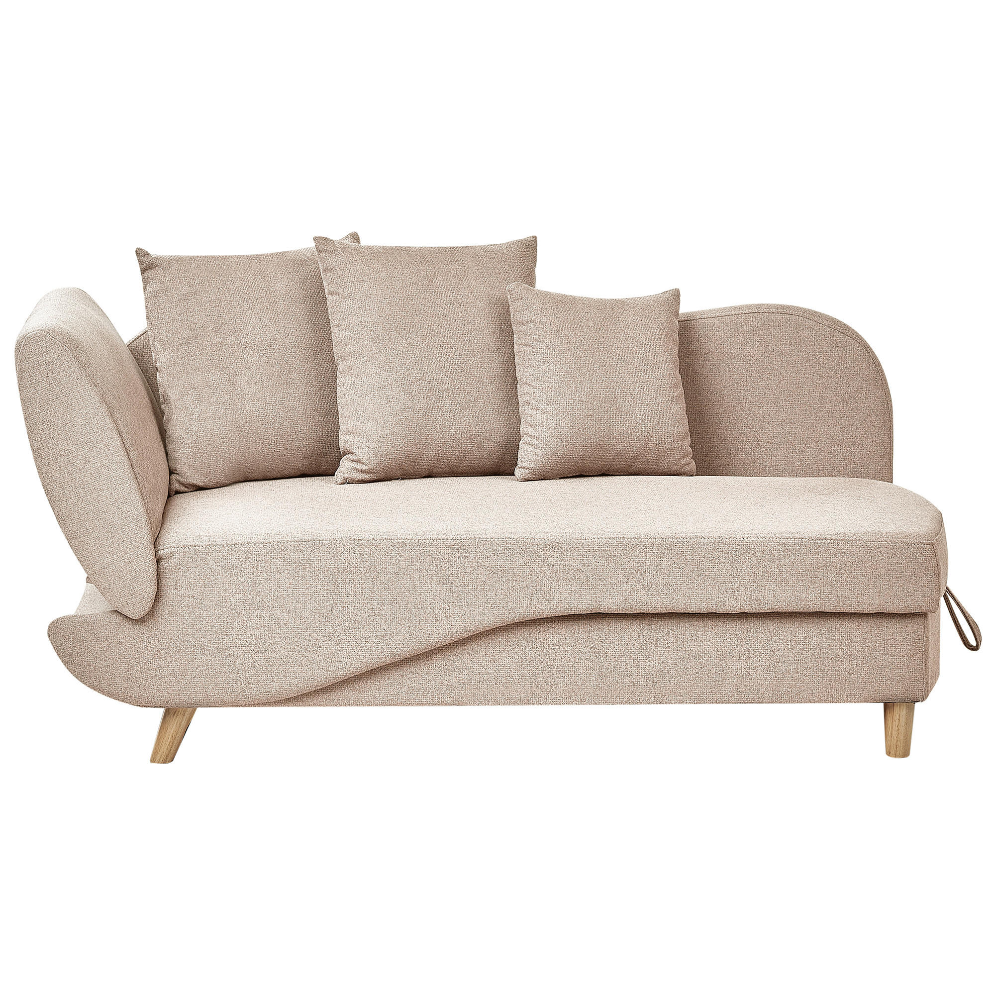 CHAISELONGUE-LINKSSEITIGE Braun Meri - Hellbraun, Textil (155/76/69cm) - Beliani