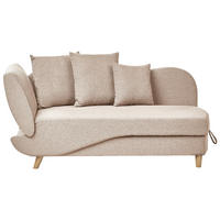 CHAISELONGUE-LINKSSEITIGE Braun Meri - Hellbraun, Textil (155/76/69cm) - Beliani