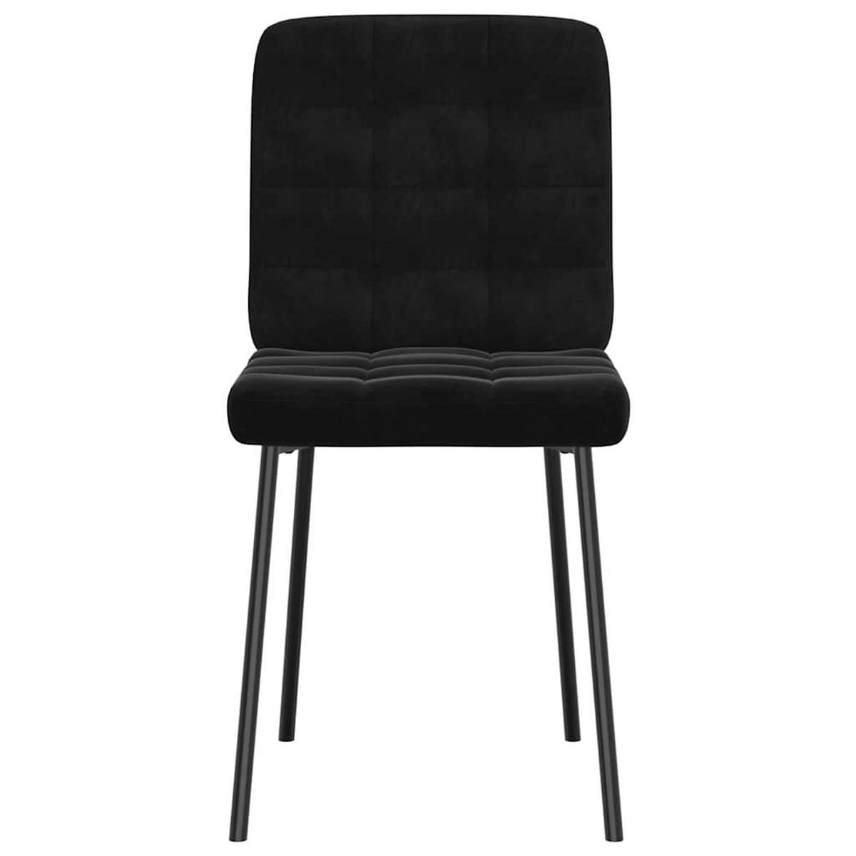 ESSZIMMERSTÜHLE 2 Stk. Schwarz Samt 45*54*83cm - Schwarz, Metall (45/83/54cm) - ZMH