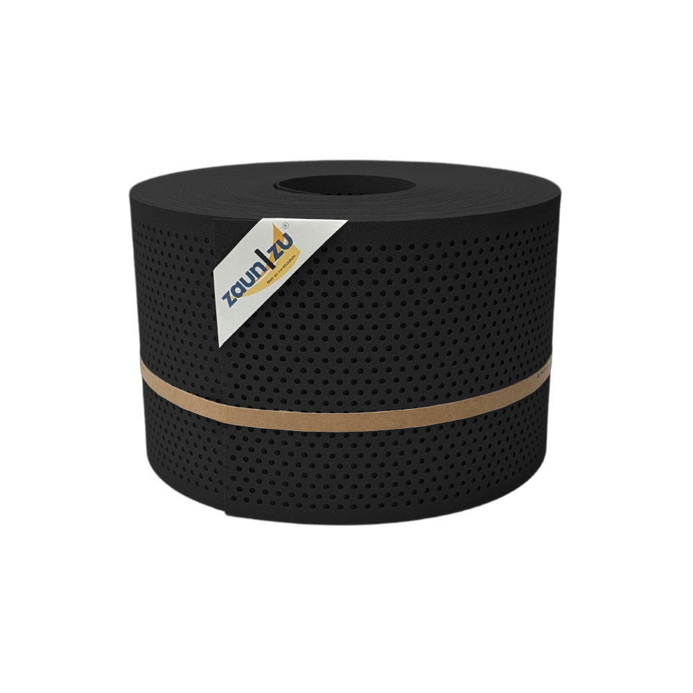 SICHTSCHUTZSTREIFEN PP Premium Gelocht 20 Prozent Streifen Tiefschwarz 50m - Schwarz, Kunststoff (5000/19cm) - ZAUN|ZU