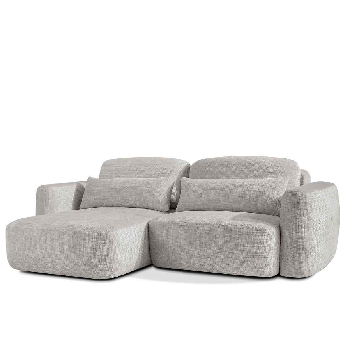 SITZGARNITUR ELOSA - Hellgrau, Holz/Textil (245/85/165cm) - KONSIMO®