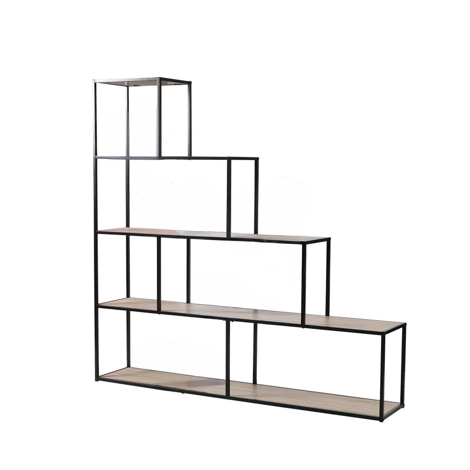 Calicosy 5PATROVÁ knihovna s designem schodiště - Š160 x V157 cm - LEXIE