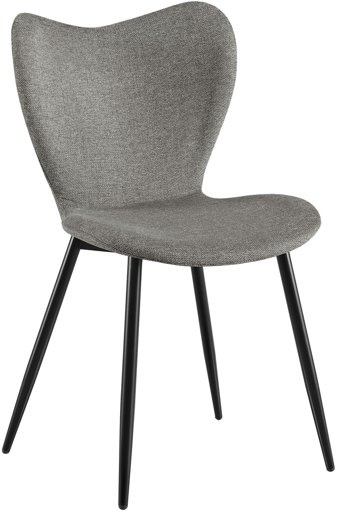 ESSZIMMERSTUHL Stoff Grau - Schwarz/Grau, Textil/Metall (50/80/58cm) - CLP