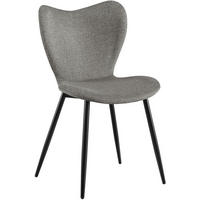 ESSZIMMERSTUHL Stoff Grau - Schwarz/Grau, Textil/Metall (50/80/58cm) - CLP