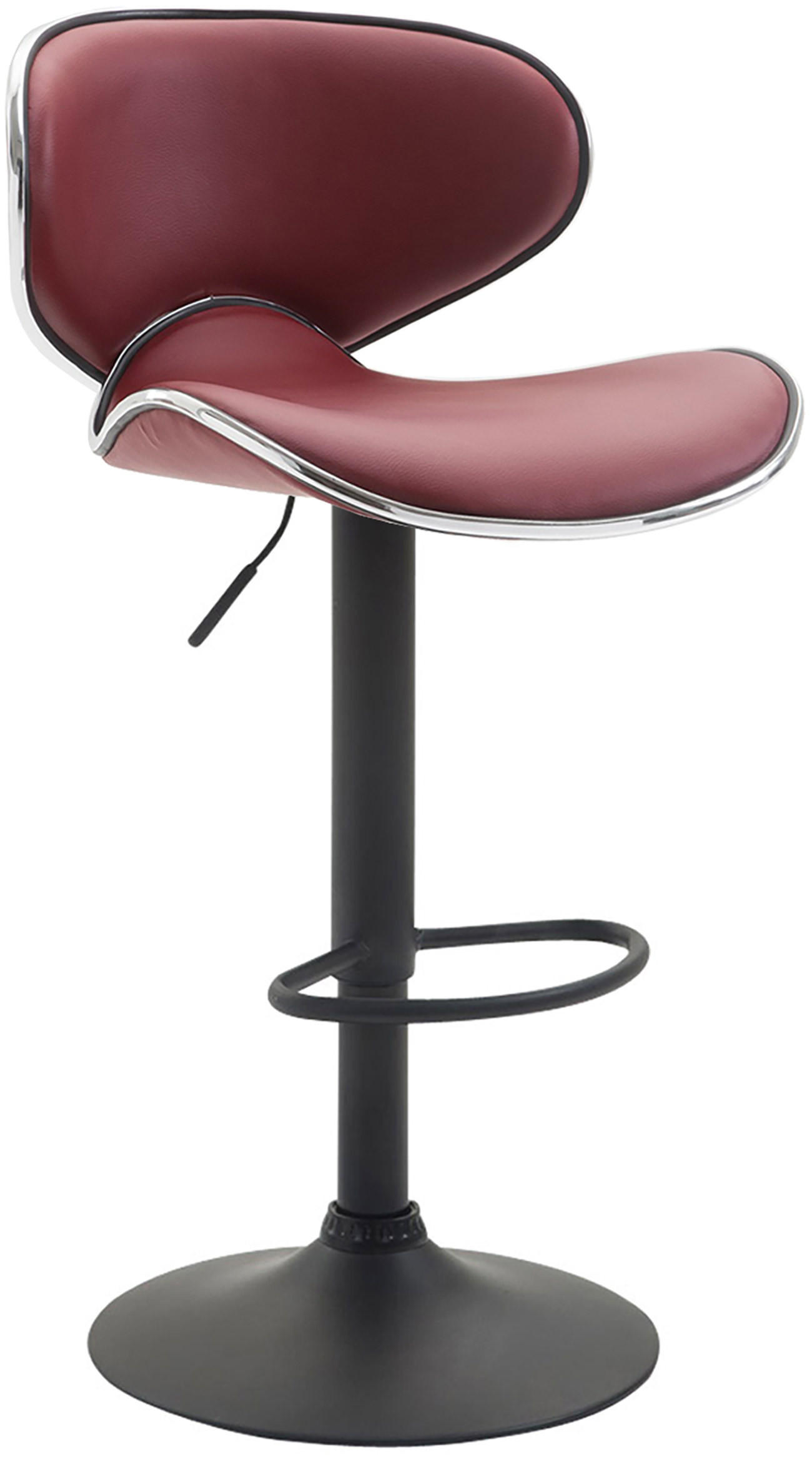 BARHOCKER Lederlook bordeauxrot - Bordeaux/Schwarz, Textil/Metall (46/88/49cm) - CLP