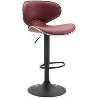 BARHOCKER Lederlook bordeauxrot - Bordeaux/Schwarz, Textil/Metall (46/88/49cm) - CLP
