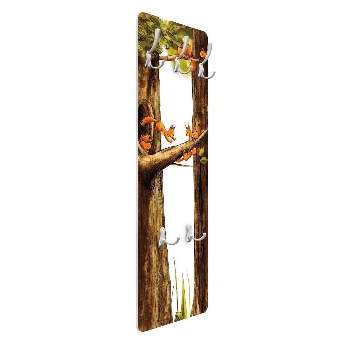 WANDGARDEROBE - Zuhause der Einhörnchen 34/105 cm - Braun, Holzwerkstoff (34/105/1.6cm) - Bilderwelten