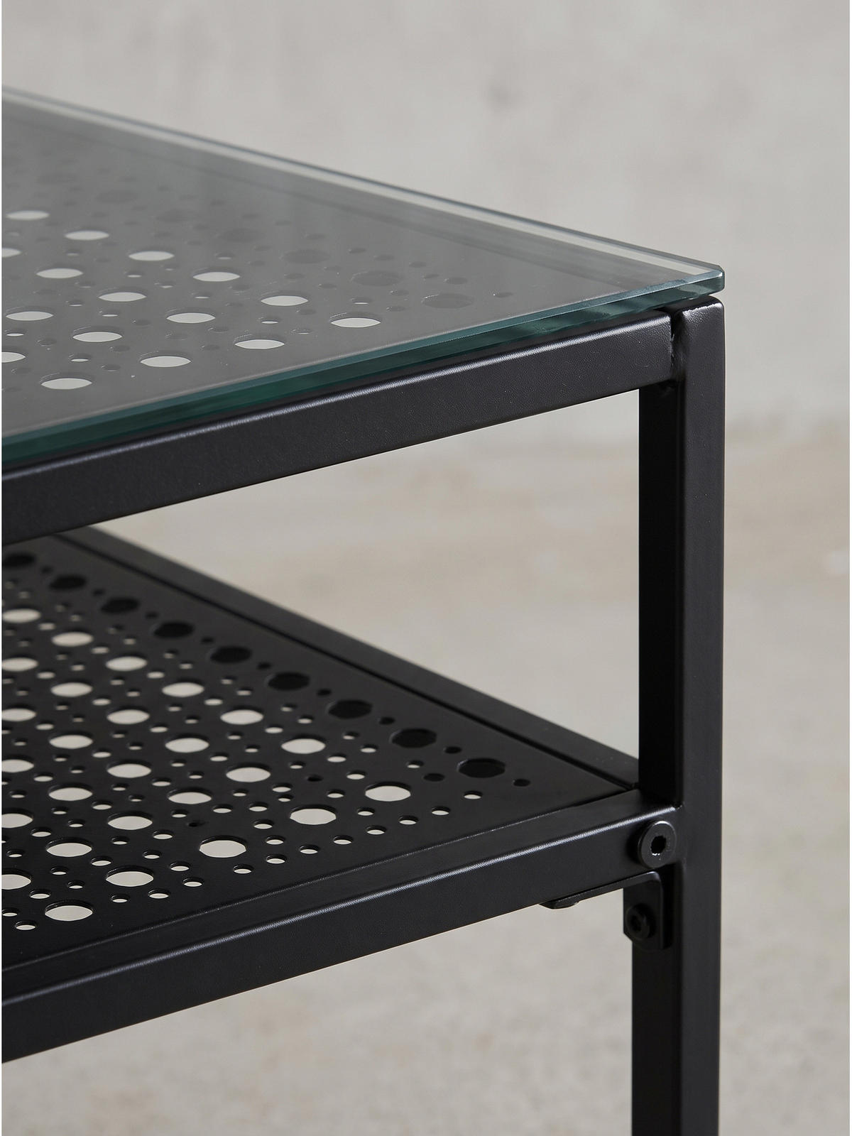 COUCHTISCH ALCUDIA, Einscheibensicherheitsglas, Schwarz, 60 x 60 x 45 cm - Schwarz, Glas/Metall (60/60/45cm) - KADIMA DESIGN