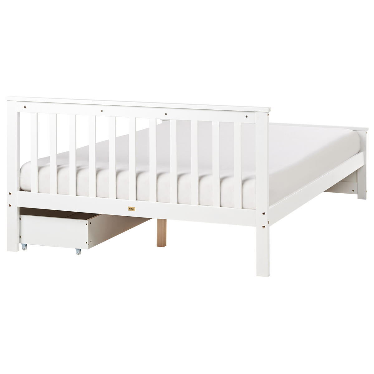 BETT mit Schubladen 140x200 cm Weiß Olendon - Weiß, Holz (140/200cm) - Beliani