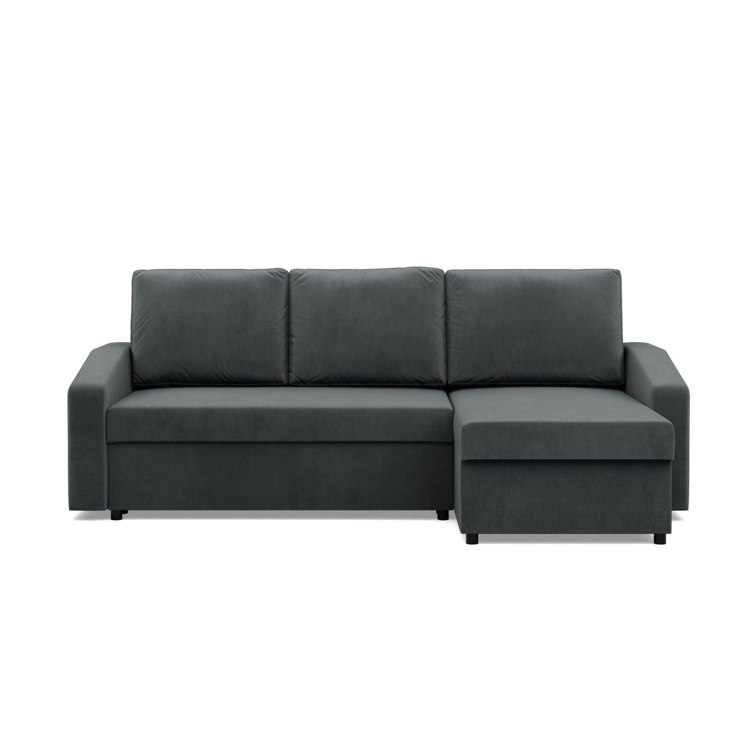 ECKSOFA MIT SCHLAFFUNKTION NEO, Dunkelgrau - Grau, Textil (231/140cm) - Mebligo