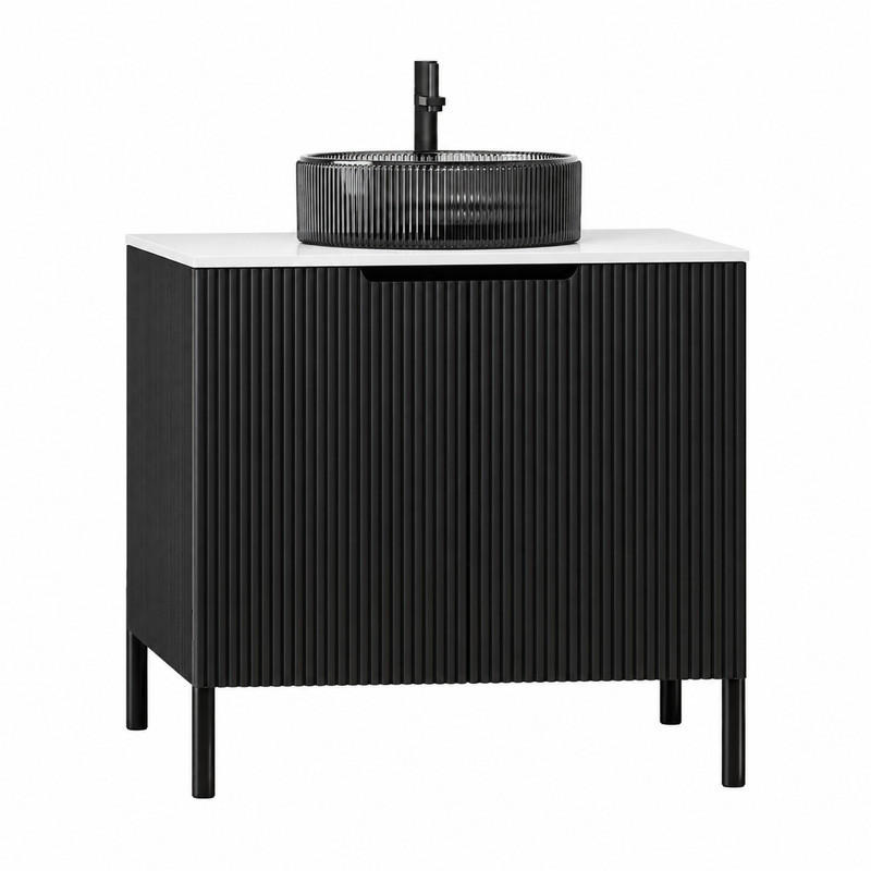 Beauniv Waschtisch Schwarz 48x86x76 cm
