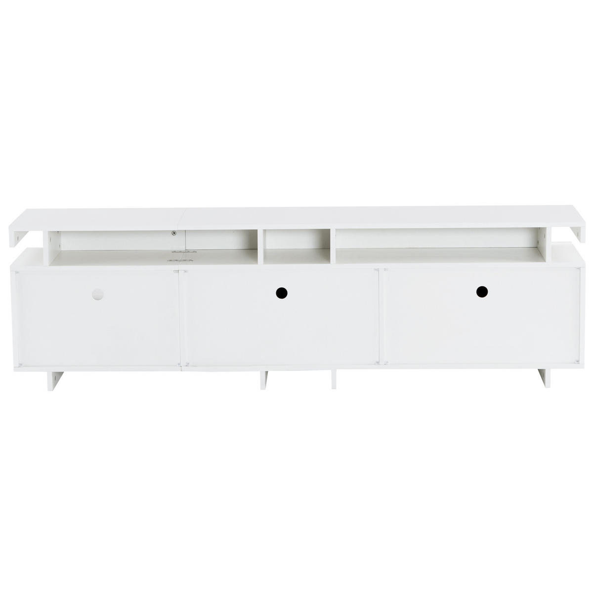 LOWBOARD 170/35/50 cm aus Spanplatte mit LED-Beleuchtung und Hochglanzfront Weiß - Weiß, Holzwerkstoff (170/50/35cm) - Modenvie