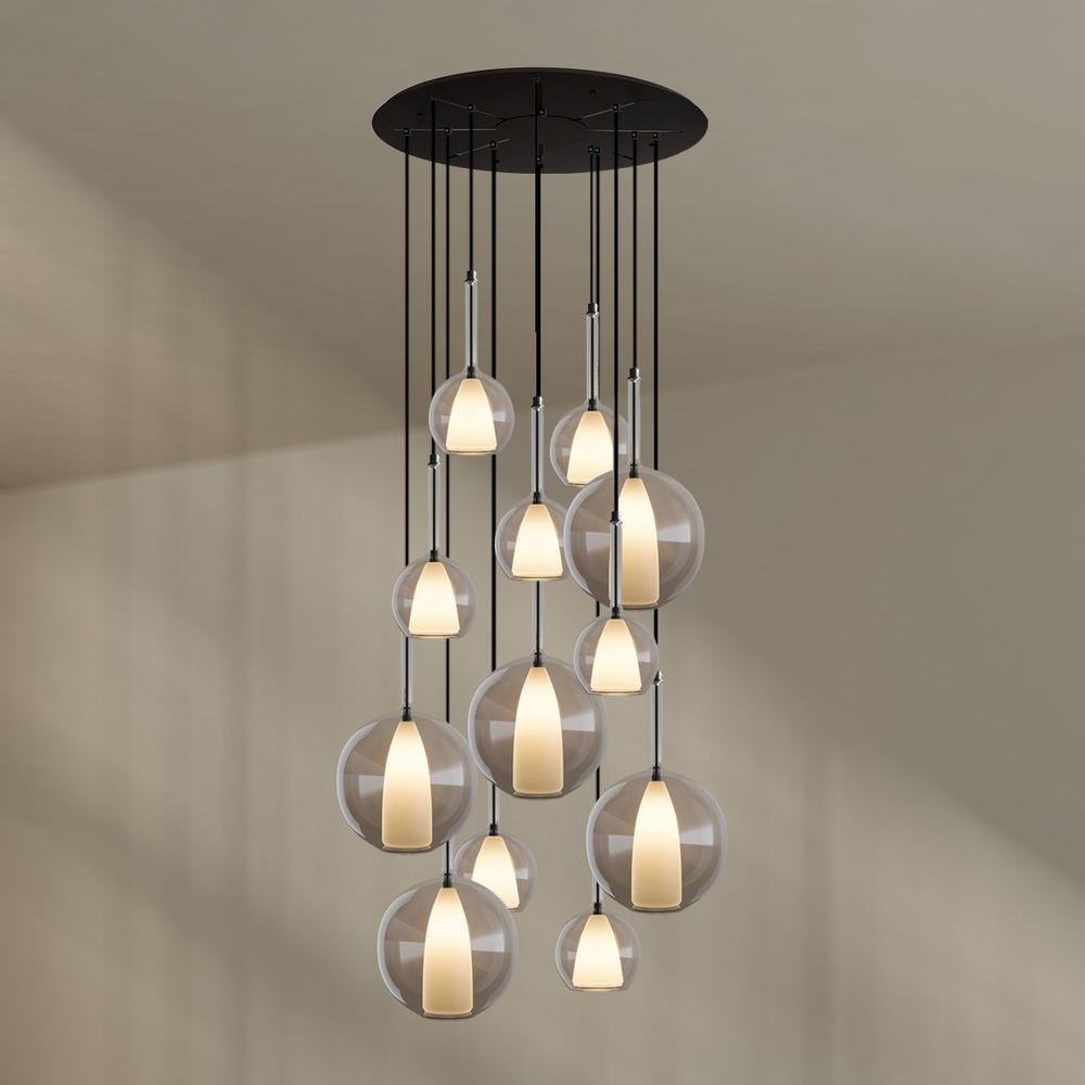GALERIELEUCHTE Belluna 12-flammig Klar Ø 14/24cm - Klar, Glas (24/24/45cm) - s.luce