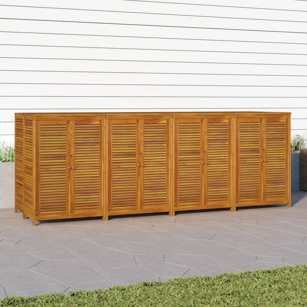 GARTENBOX 280x87x104 cm Massivholz Akazie - Braun, Holz (280/104/87cm) - furnicato