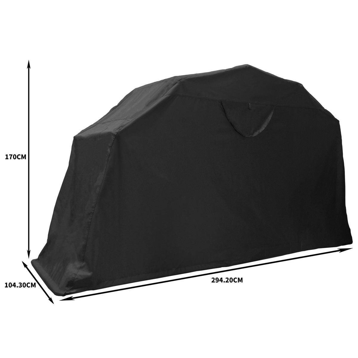 MOTORRAD GARAGENZELT XXL - Schwarz, Textil (104/1/294cm) - Monstershop