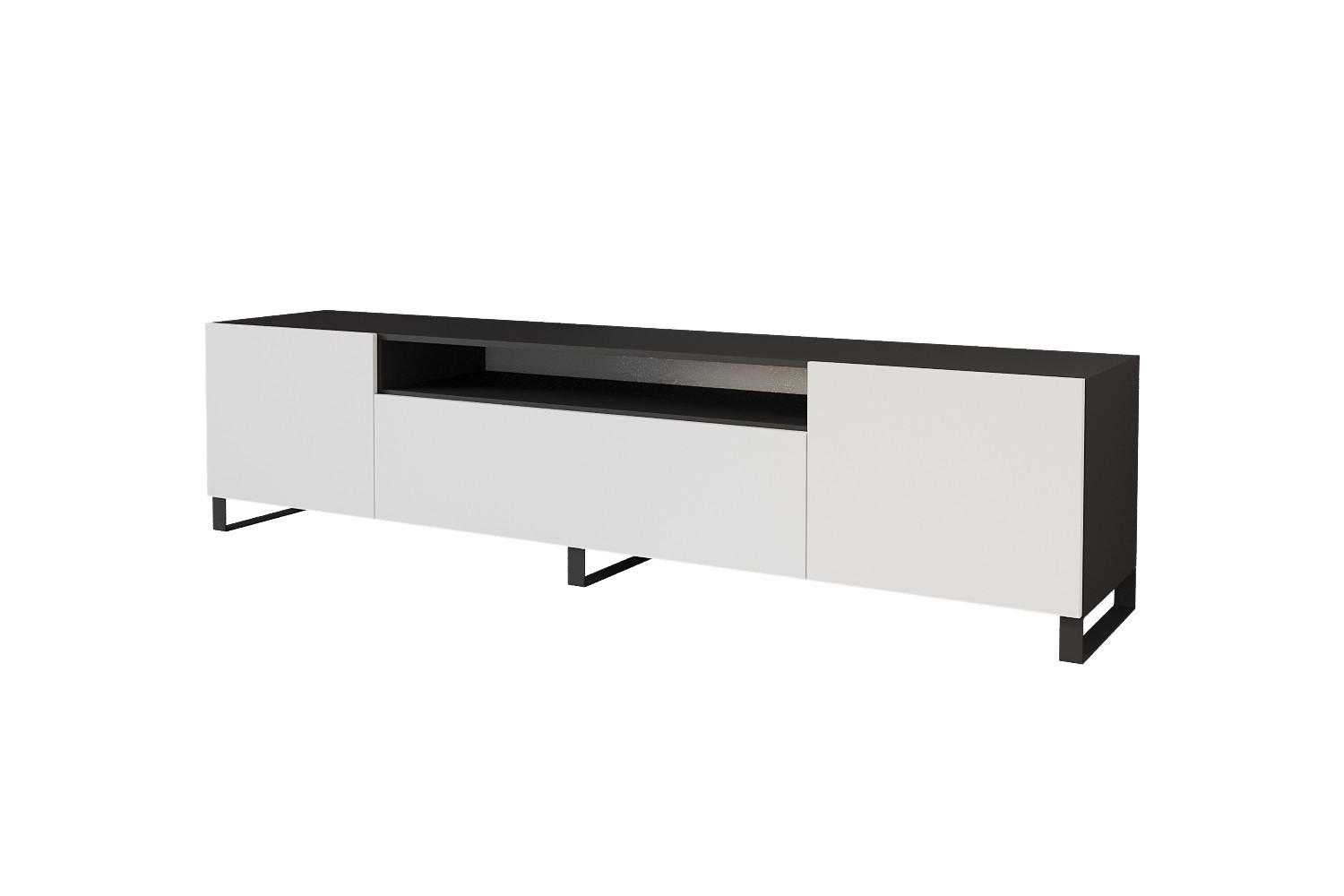 ALTDECOR NÍZKÁ komoda ELIO-S 200 x 53 x 41 cm – černá / bílá