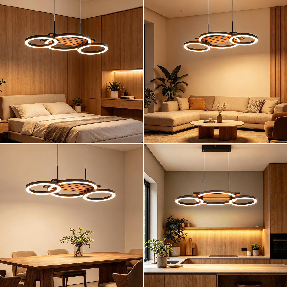 LED PENDELLEUCHTE Nythric 58/30/141 cm - Schwarz, Kunststoff/Metall (58/30/141cm) - ZMH