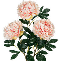 KUNSTBLUME Pfingstrose 74 cm Weiß & Rosa - Multicolor, Kunststoff (38cm)