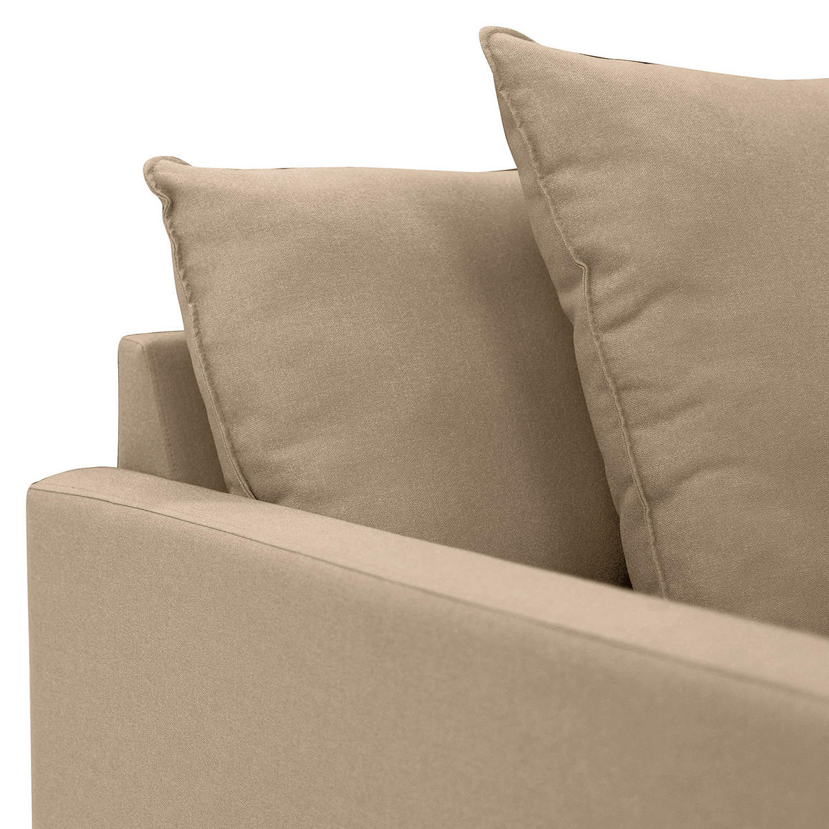 BIGSOFA mit Husse - Webstoff - Hellbraun/Schwarz, Kunststoff/Textil (230/89/110cm) - home24