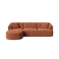 MODULARES-ECKSOFA links Campi aus Cord terrakotta 4 Sitzplätze - Terracotta, Textil (156/256cm) - Cosmopolitan Design
