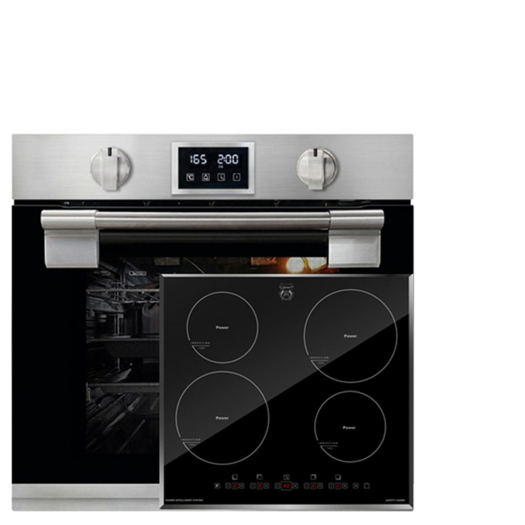 EINBAU-BACKOFEN 60 cm EH 6337+KCT 6105 FI Induktionskochfeld 60 cm - Silberfarben, Metall (59.4/59.4/55.6cm) - Kaiser Küchengeräte