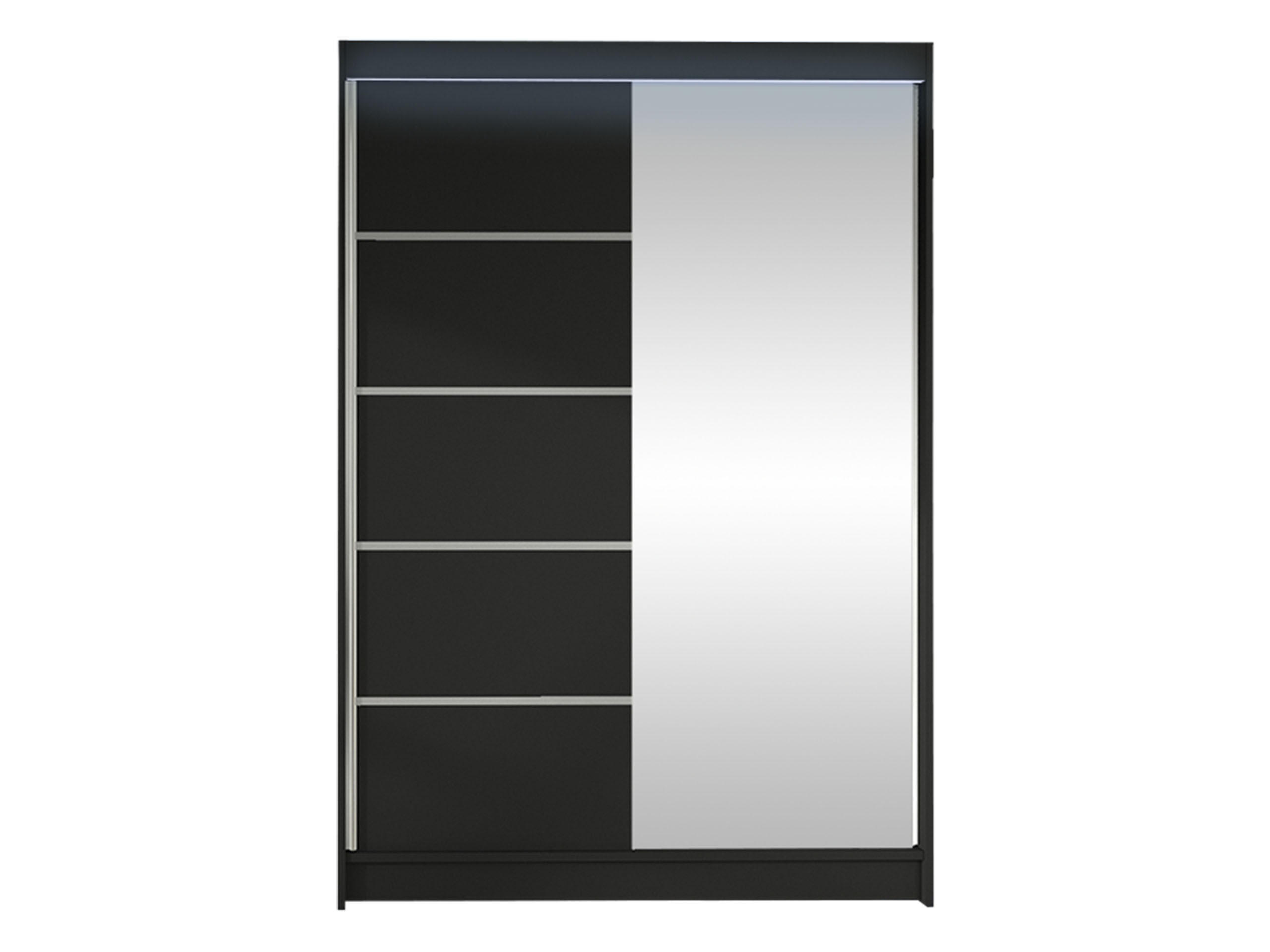 SCHWEBETÜRENSCHRANK Lino III mit RGB LED Beleuchtung - Schwarz, Holzwerkstoff/Metall (120/200/58cm) - MIRJAN24