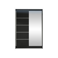 SCHWEBETÜRENSCHRANK Lino III mit RGB LED Beleuchtung - Schwarz, Holzwerkstoff/Metall (120/200/58cm) - MIRJAN24