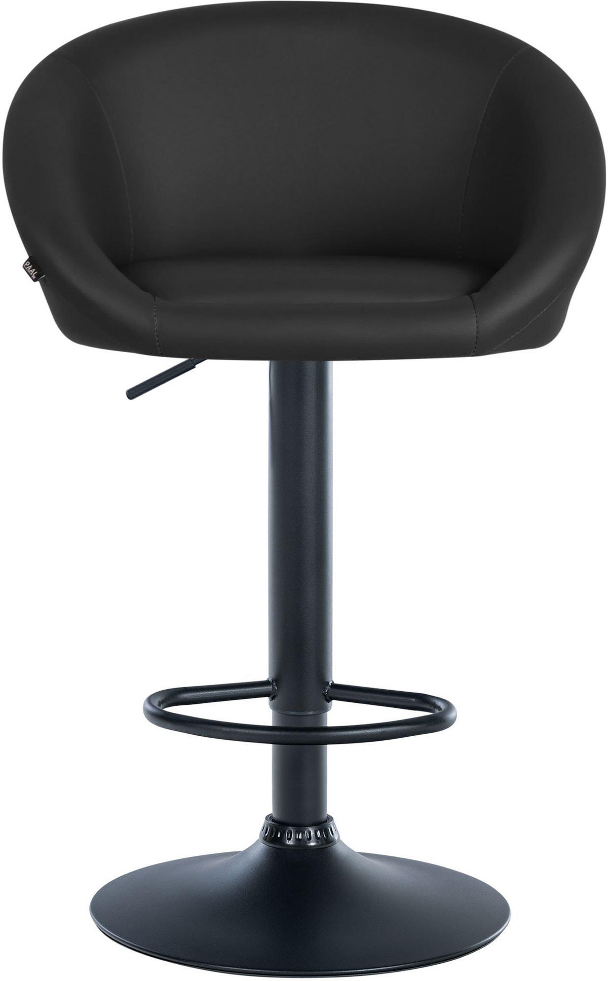 BARHOCKER Lederlook schwarz - Schwarz, Textil (55/86/51cm) - CLP