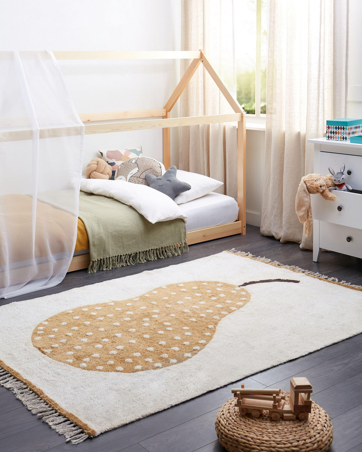 KINDERTEPPICH Khidari 200/140 cm - Multicolor/Weiß, Textil (140/200cm) - Beliani