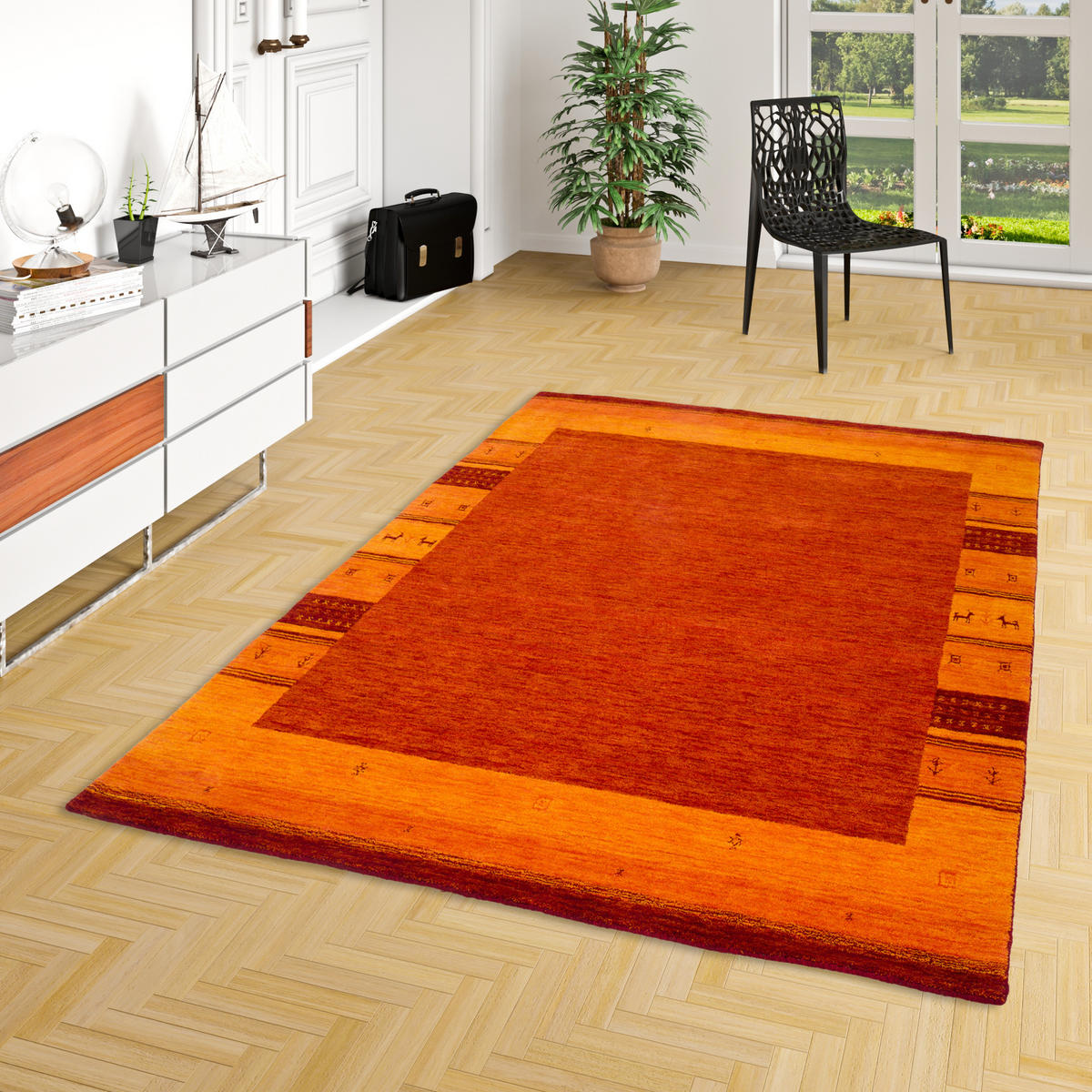 NATUR WOLLE TEPPICH GABBEH ESTA - Terra cotta, Textil (70/300cm) - Pergamon