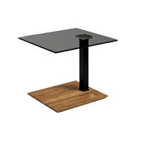 BEISTELLTISCH Ceciley 55x47x47 höhenverstellbar Schwarz/Parsol - Wildeiche/Schwarz, Glas (55/47/47cm) - 58aufmkessel