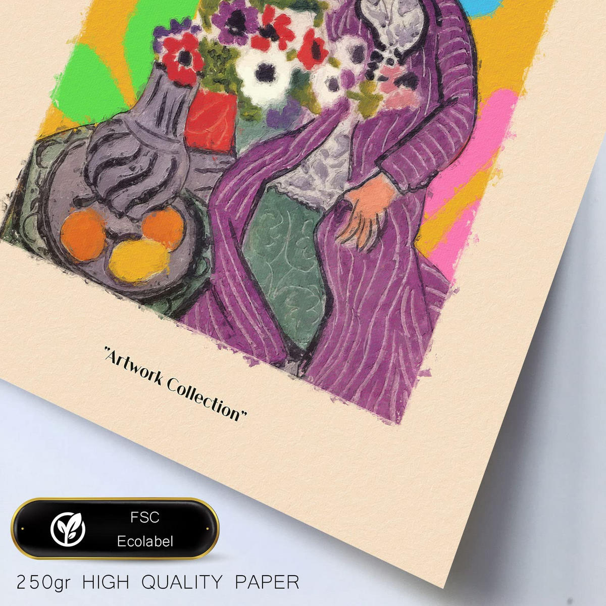 POSTER Set Mit 6 Henri Matisse Feminin Drucke Des Fauvismus Und Der Abstrakten Kunst Für Innenarchitektur A3 & A4 Rahmen Aus Hellem Holz - Beige, Papier (29/3cm) - Nacnic