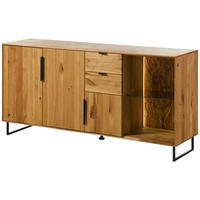 SIDEBOARD Wildeiche 160x43x79 natur geölt LINDAU #08 - Naturfarben, Holz (160/79/43cm) - Massivmoebel24